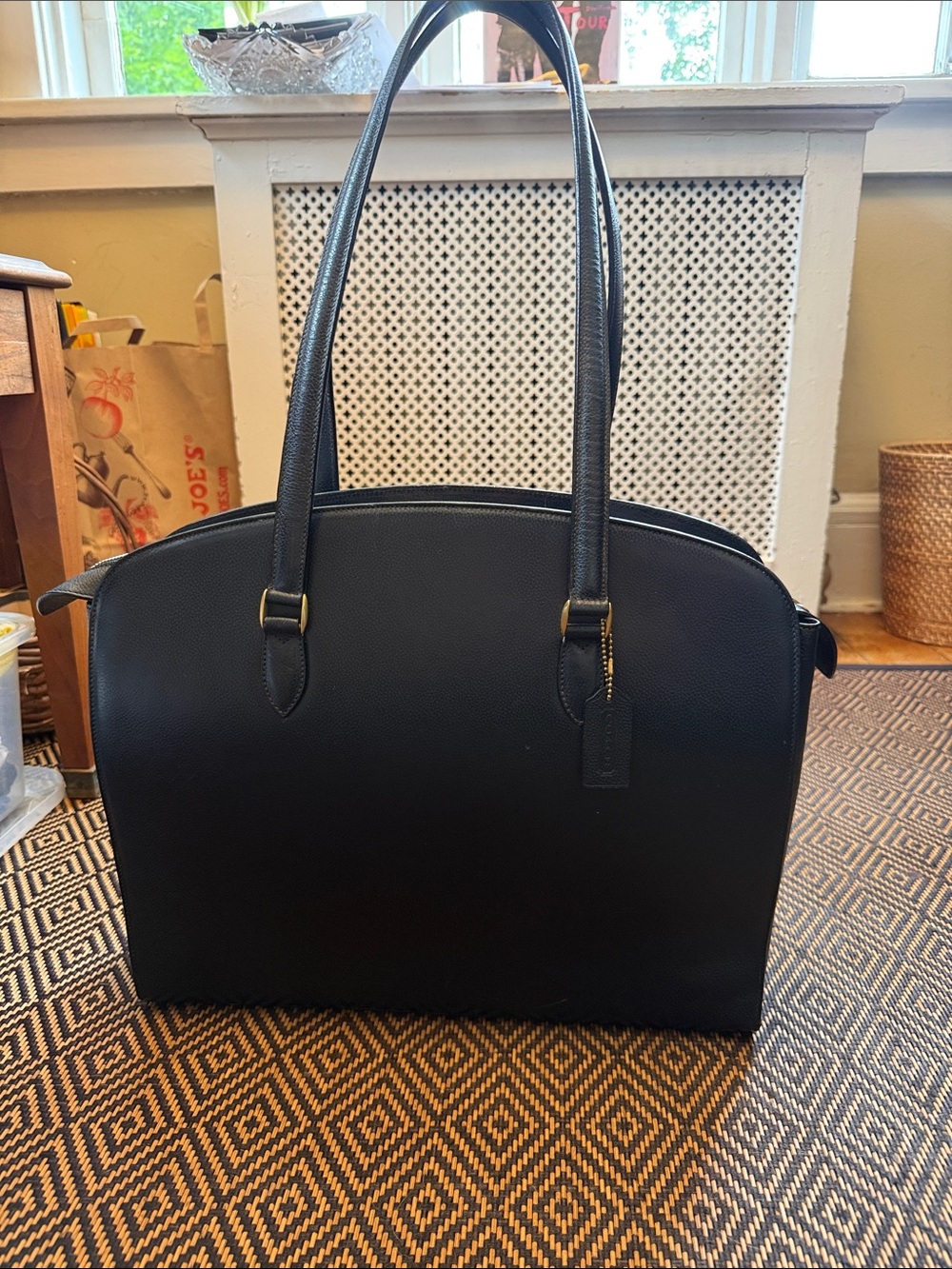 Vintage Coach Arcadia Tote laptop bag 4409 Navy Madison collection Italy